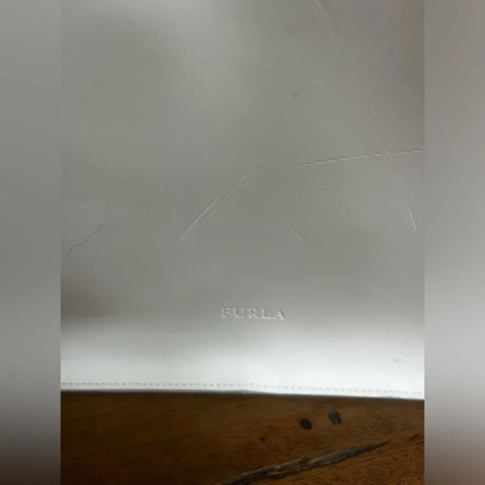FURLA vintage White Shoulder Storage Bag; pre-loved condition